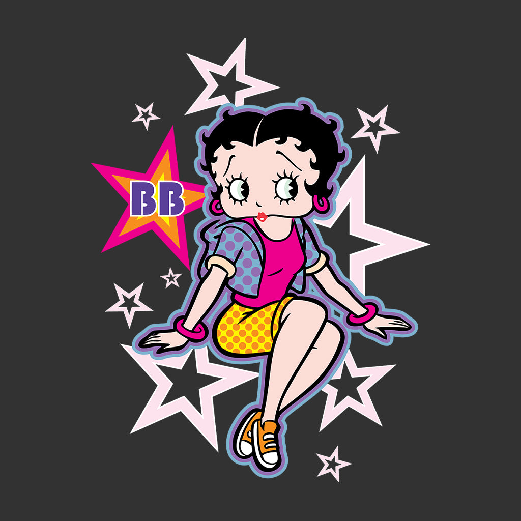 Betty Boop Sitting Stars and Dots Men's T-Shirt