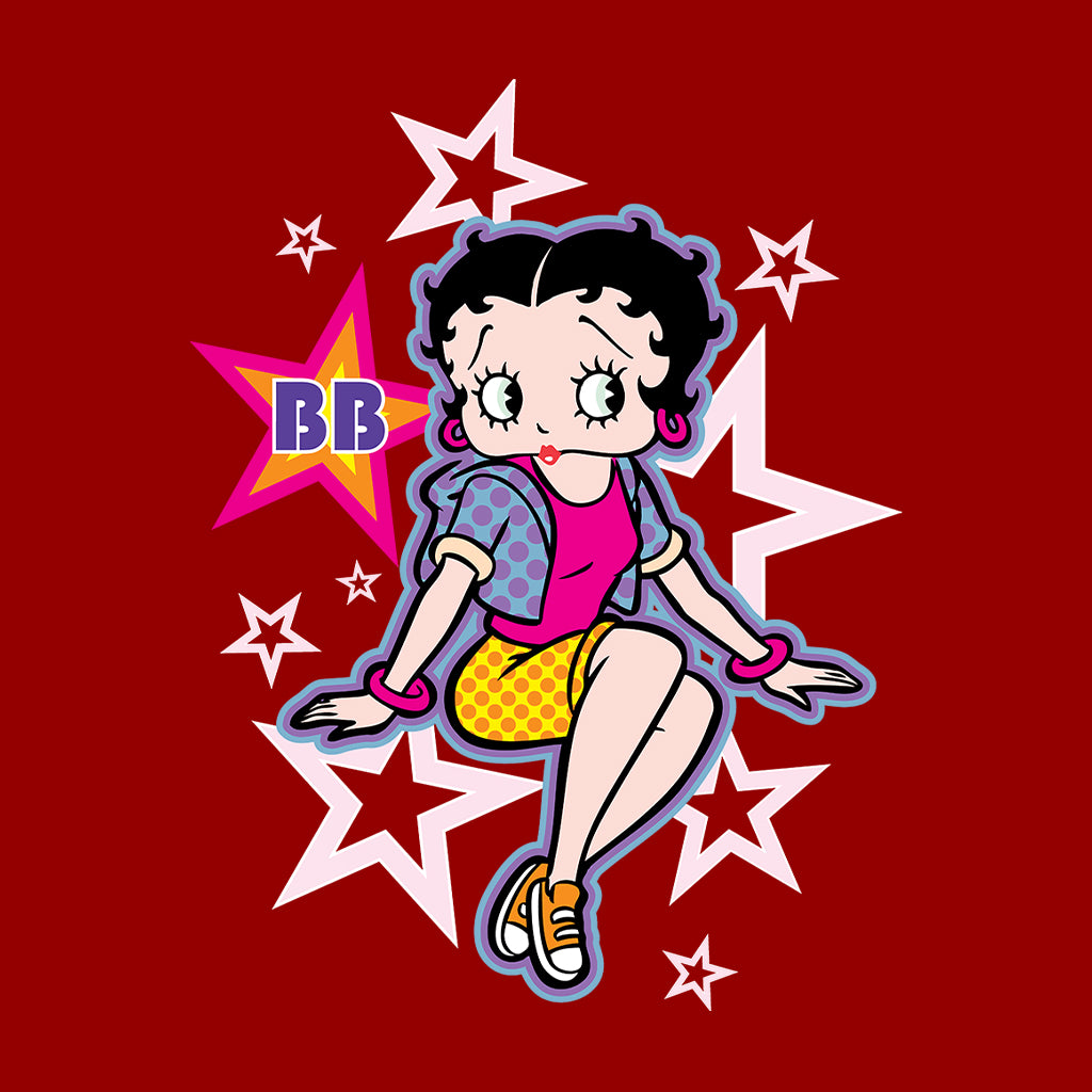 Betty Boop Sitting Stars and Dots Men's T-Shirt