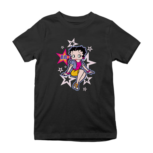Betty Boop Sitting Stars and Dots Kids T-Shirt