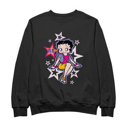 Betty Boop Sitting Stars and Dots Men's Sweatshirt