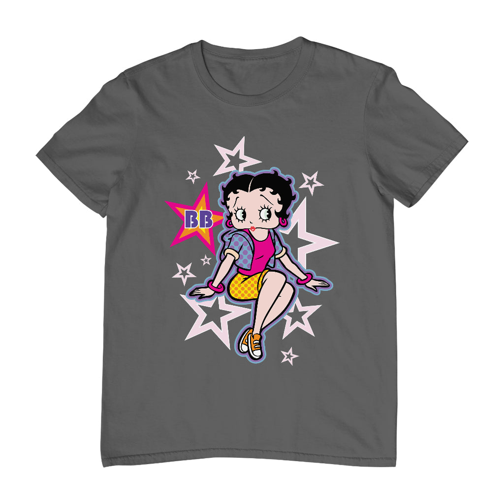 Betty Boop Sitting Stars and Dots Men's T-Shirt