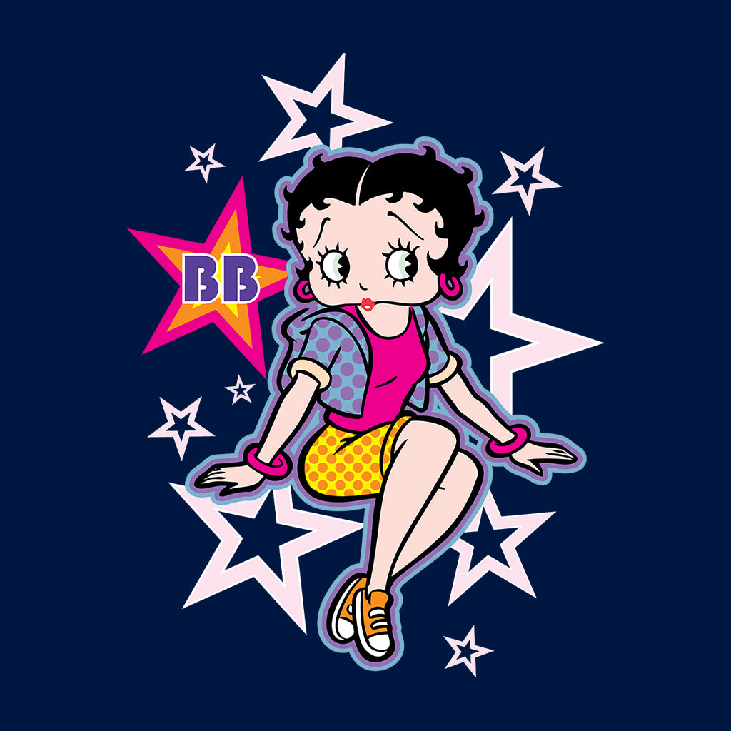 Betty Boop Sitting Stars and Dots Men's T-Shirt
