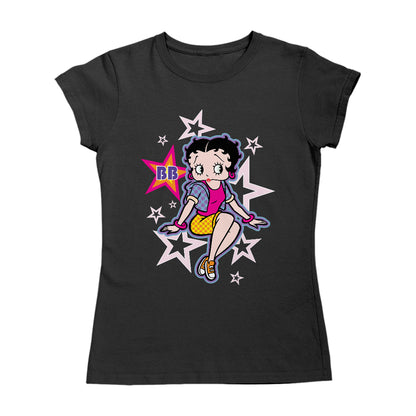 Betty Boop Sitting Stars and Dots Women's T-Shirt