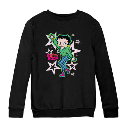 Betty Boop Green Top Stars And Dots Kids Sweatshirt