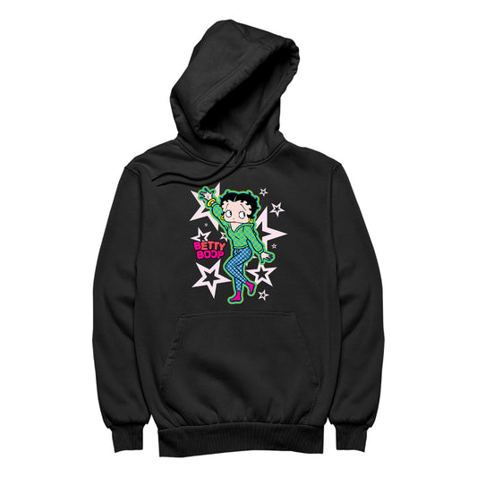 Betty Boop Green Top Stars And Dots Men's Hooded Sweatshirt