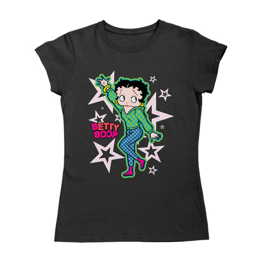 Betty Boop Green Top Stars And Dots Women's T-Shirt