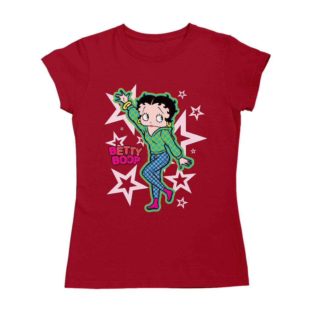 Betty Boop Green Top Stars And Dots Women's T-Shirt