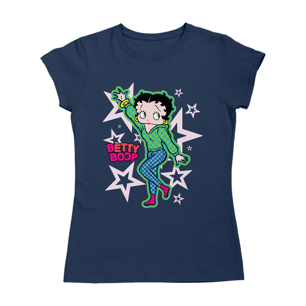 Betty Boop Green Top Stars And Dots Women's T-Shirt
