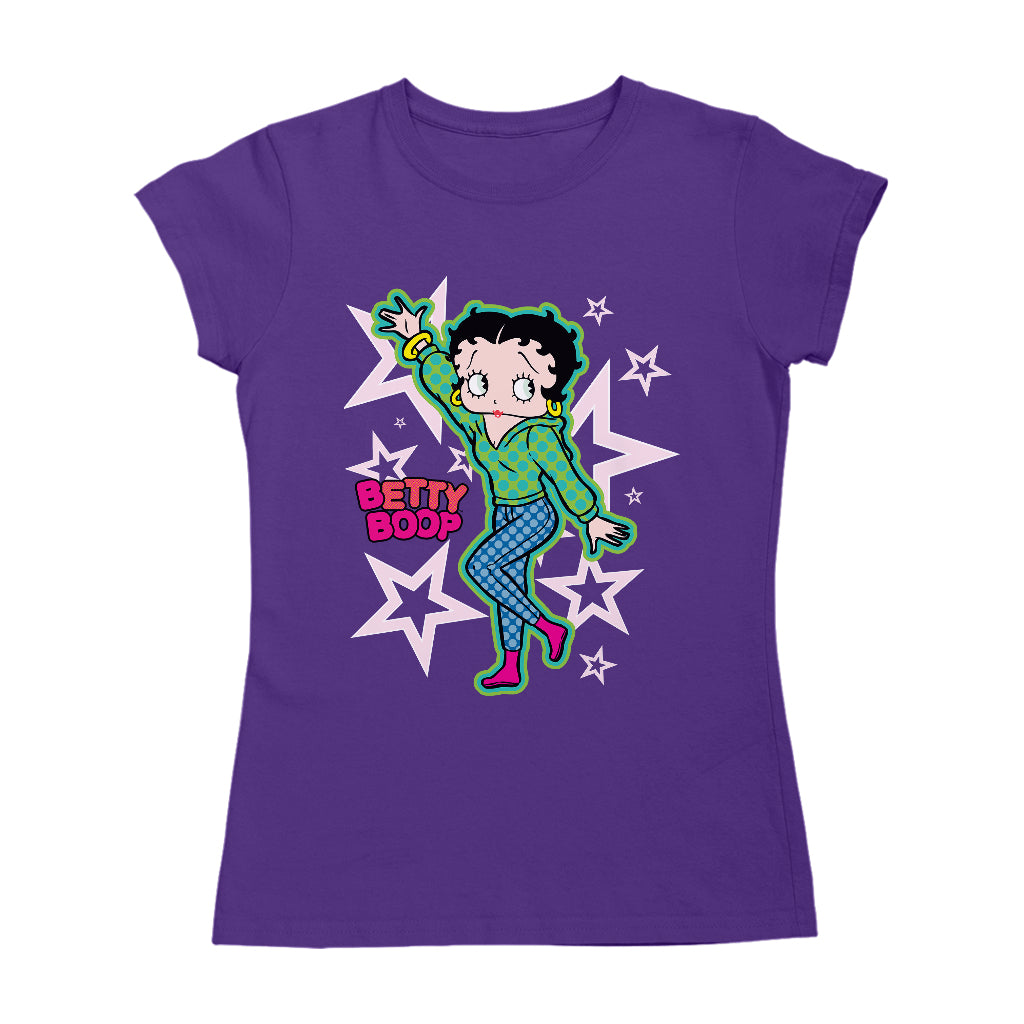 Betty Boop Green Top Stars And Dots Women's T-Shirt