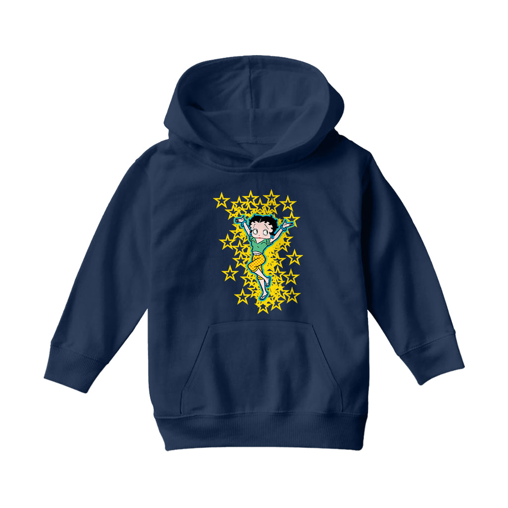 Betty Boop Gold Stars Kids Hooded Sweatshirt