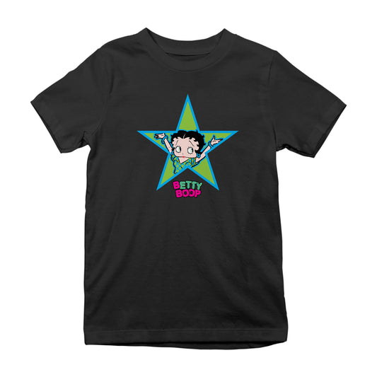 Betty Boop Green And Blue Star Kids T-Shirt