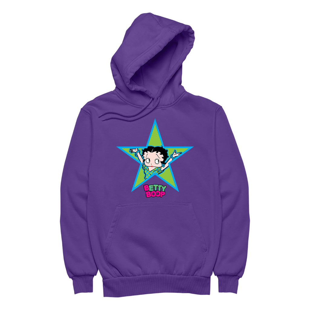 Betty Boop Green And Blue Star Men's Hooded Sweatshirt