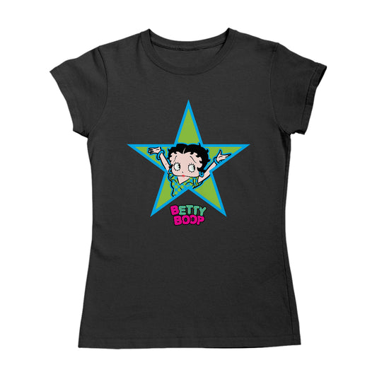 Betty Boop Green And Blue Star Women's T-Shirt