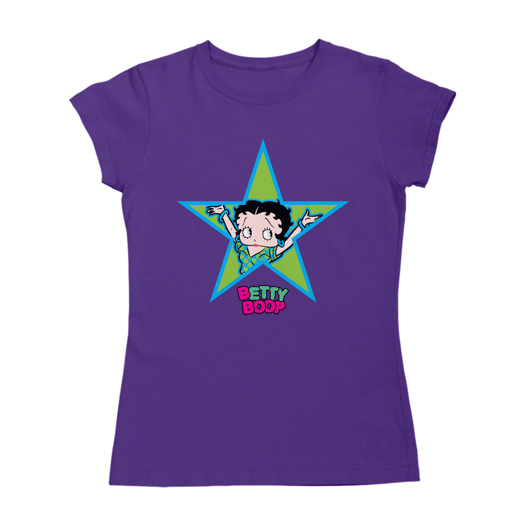 Betty Boop Green And Blue Star Women's T-Shirt