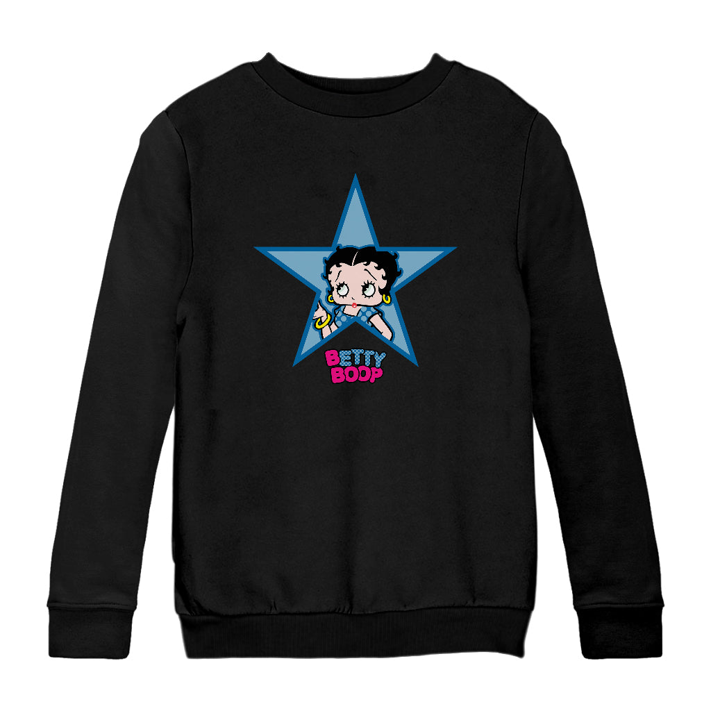 Betty Boop Big Blue Star Kids Sweatshirt