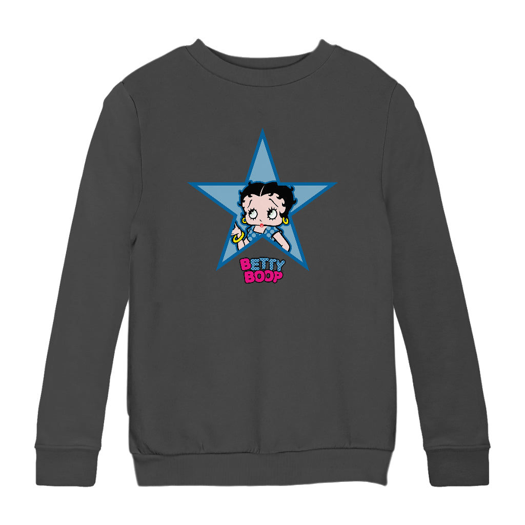 Betty Boop Big Blue Star Kids Sweatshirt