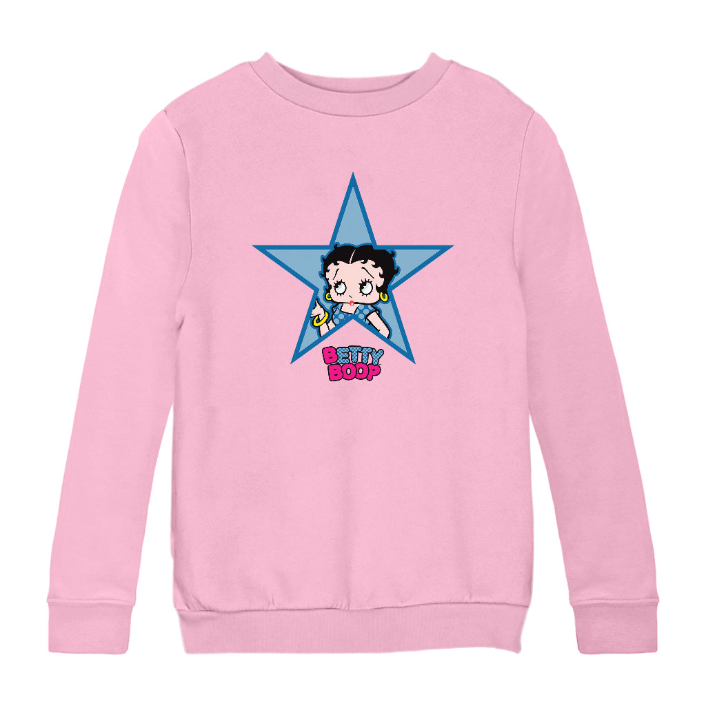 Betty Boop Big Blue Star Kids Sweatshirt