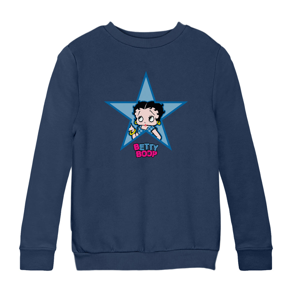 Betty Boop Big Blue Star Kids Sweatshirt