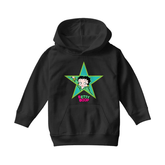 Betty Boop Big Green Star Kids Hooded Sweatshirt