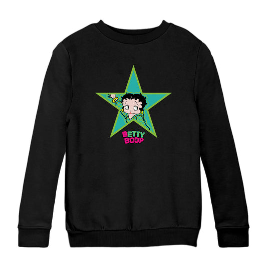 Betty Boop Big Green Star Kids Sweatshirt