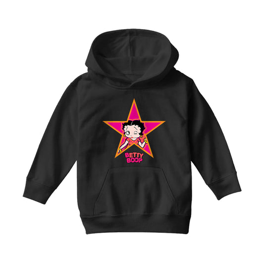 Betty Boop Pink And Orange Star Kids Hooded Sweatshirt