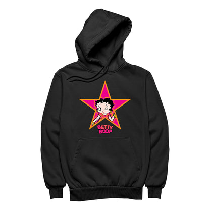Betty Boop Pink And Orange Star Men's Hooded Sweatshirt