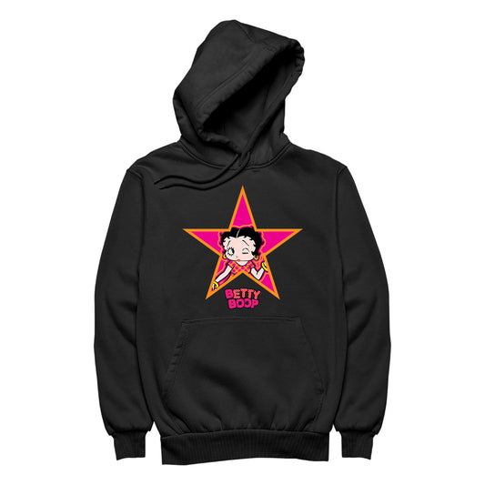 Betty Boop Pink And Orange Star Men's Hooded Sweatshirt