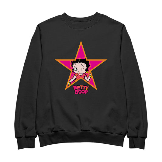 Betty Boop Pink And Orange Star Men's Sweatshirt