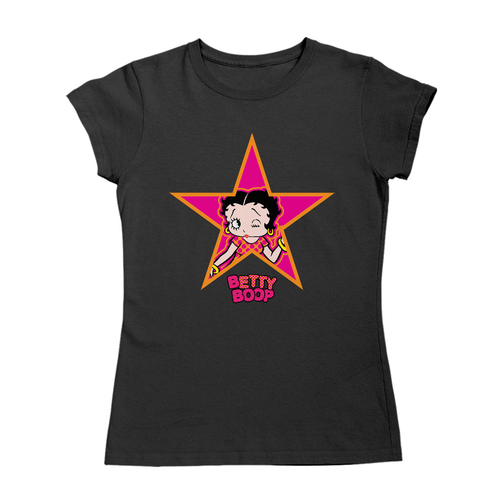 Betty Boop Pink And Orange Star Women's T-Shirt