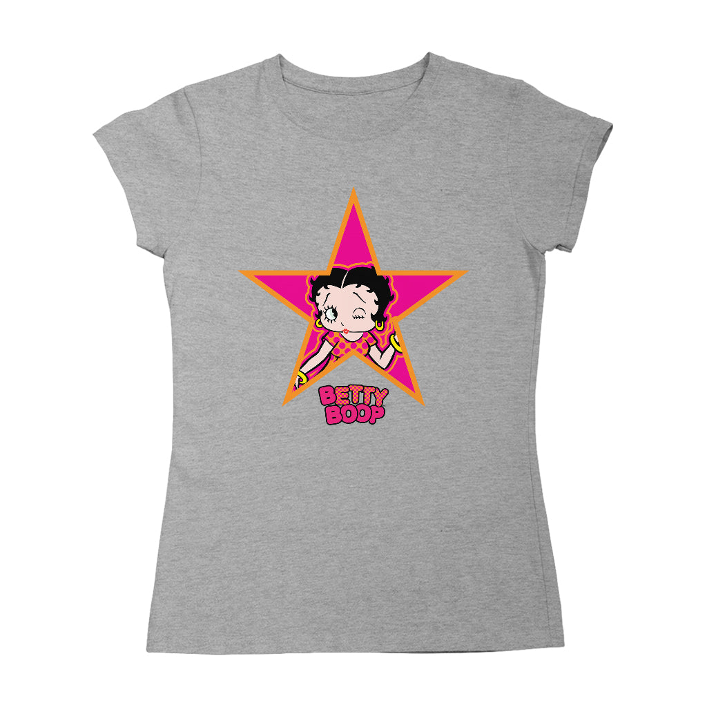 Betty Boop Pink And Orange Star Women's T-Shirt