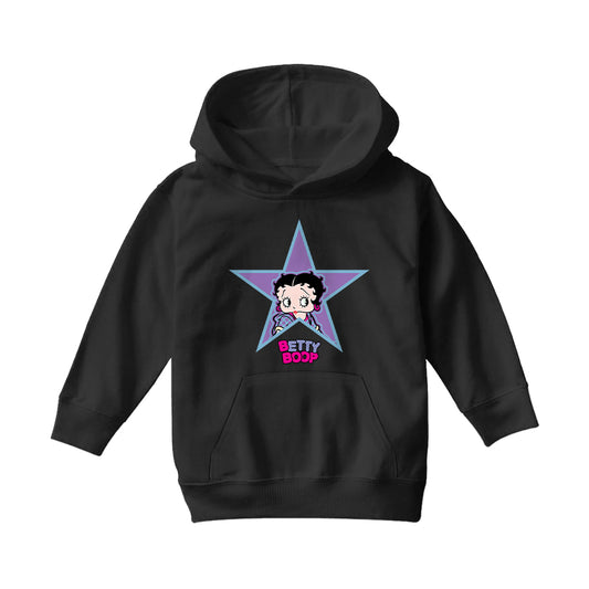 Betty Boop Purple And Blue Star Kids Hooded Sweatshirt