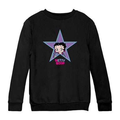 Betty Boop Purple And Blue Star Kids Sweatshirt