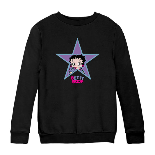 Betty Boop Purple And Blue Star Kids Sweatshirt