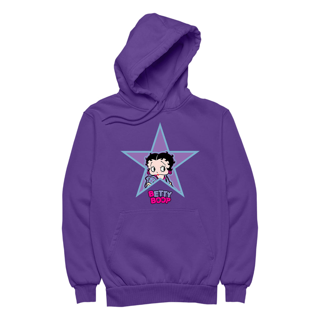 Betty Boop Purple And Blue Star Men's Hooded Sweatshirt