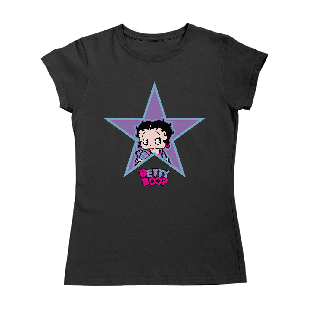 Betty Boop Purple And Blue Star Women's T-Shirt
