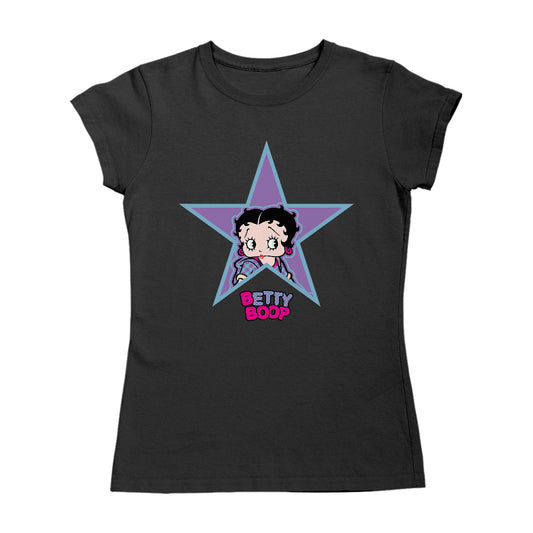 Betty Boop Purple And Blue Star Women's T-Shirt