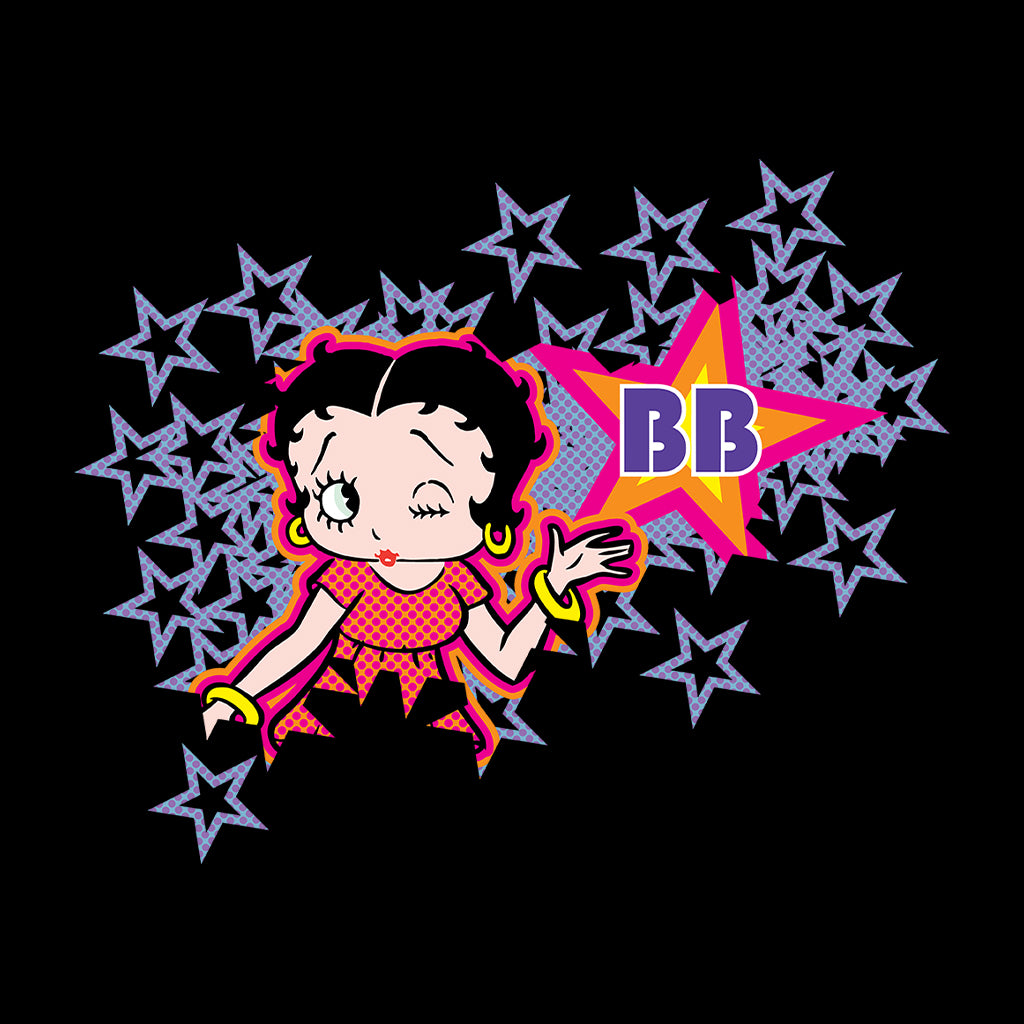 Betty Boop Purple Stars And Dots Men's T-Shirt