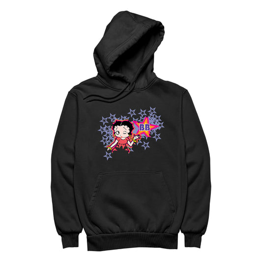 Betty Boop Purple Stars And Dots Men's Hooded Sweatshirt