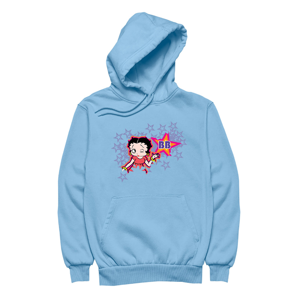 Betty Boop Purple Stars And Dots Men's Hooded Sweatshirt