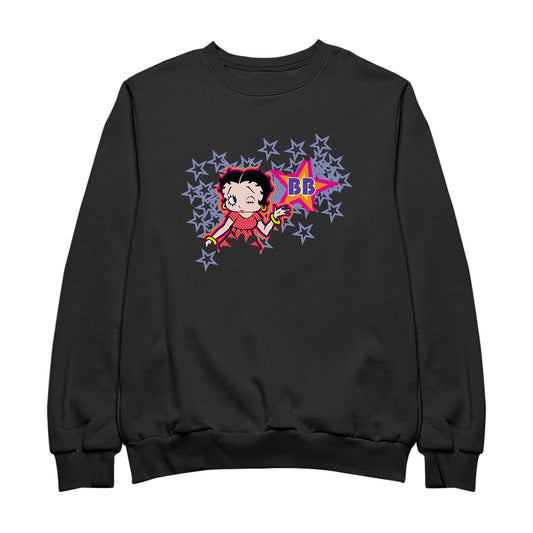 Betty Boop Purple Stars And Dots Men's Sweatshirt