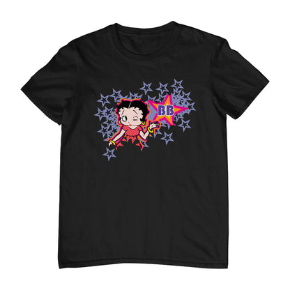 Betty Boop Purple Stars And Dots Men's T-Shirt