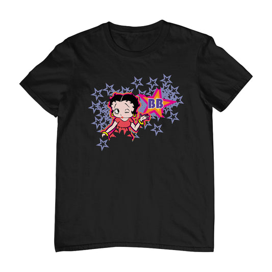 Betty Boop Purple Stars And Dots Men's T-Shirt