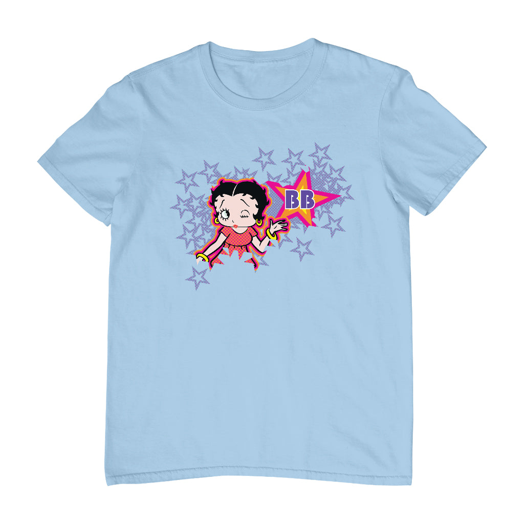 Betty Boop Purple Stars And Dots Men's T-Shirt