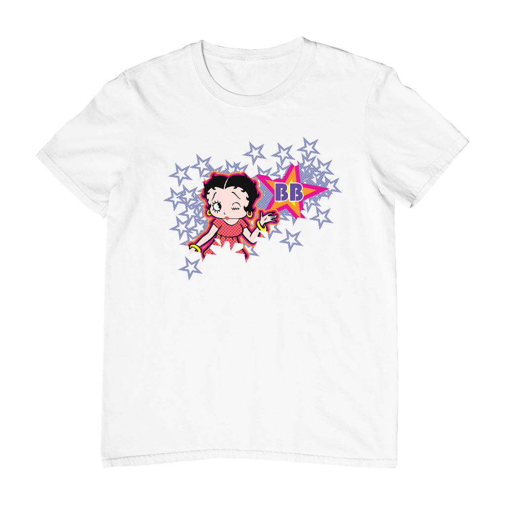 Betty Boop Purple Stars And Dots Men's T-Shirt