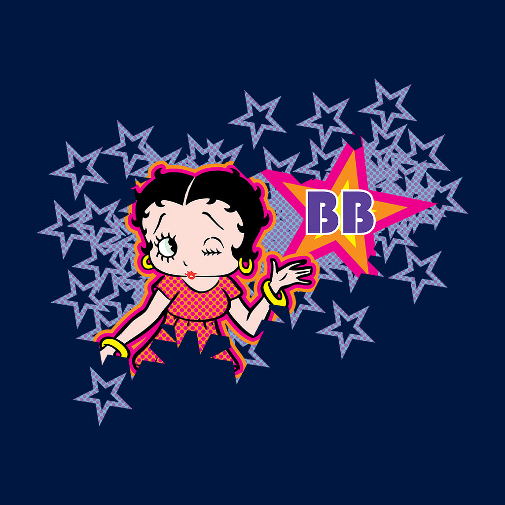 Betty Boop Purple Stars And Dots Men's T-Shirt