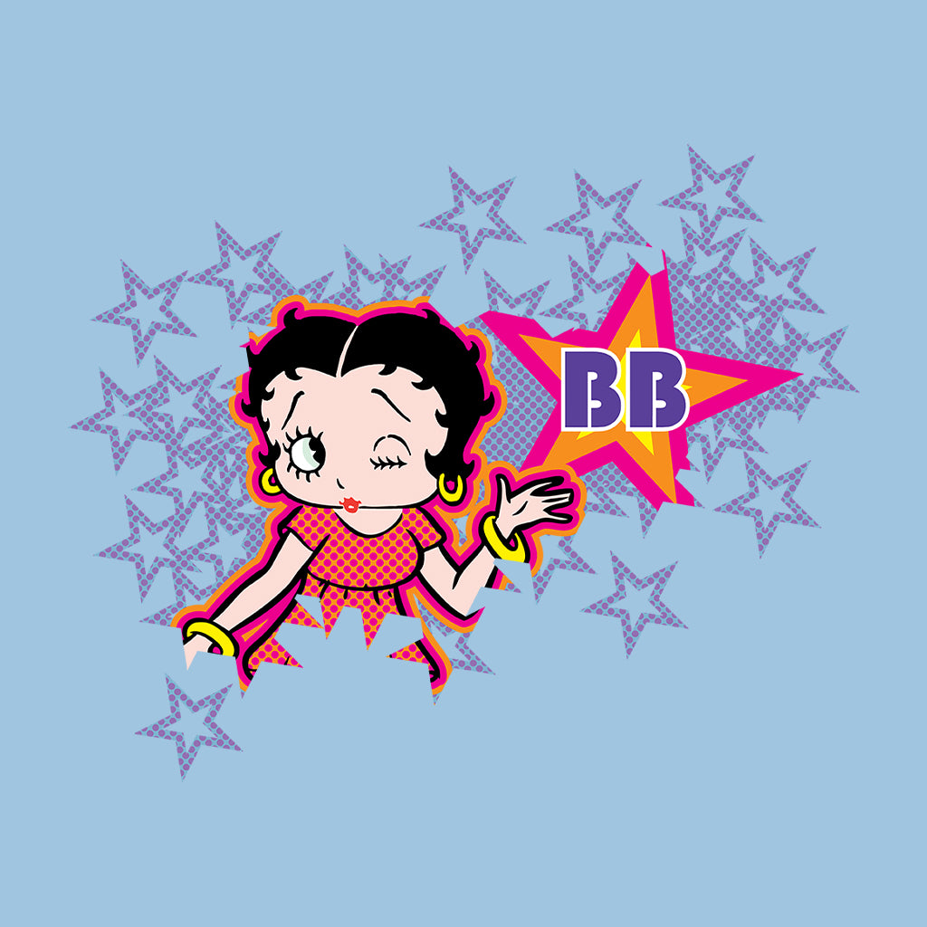 Betty Boop Purple Stars And Dots Men's T-Shirt