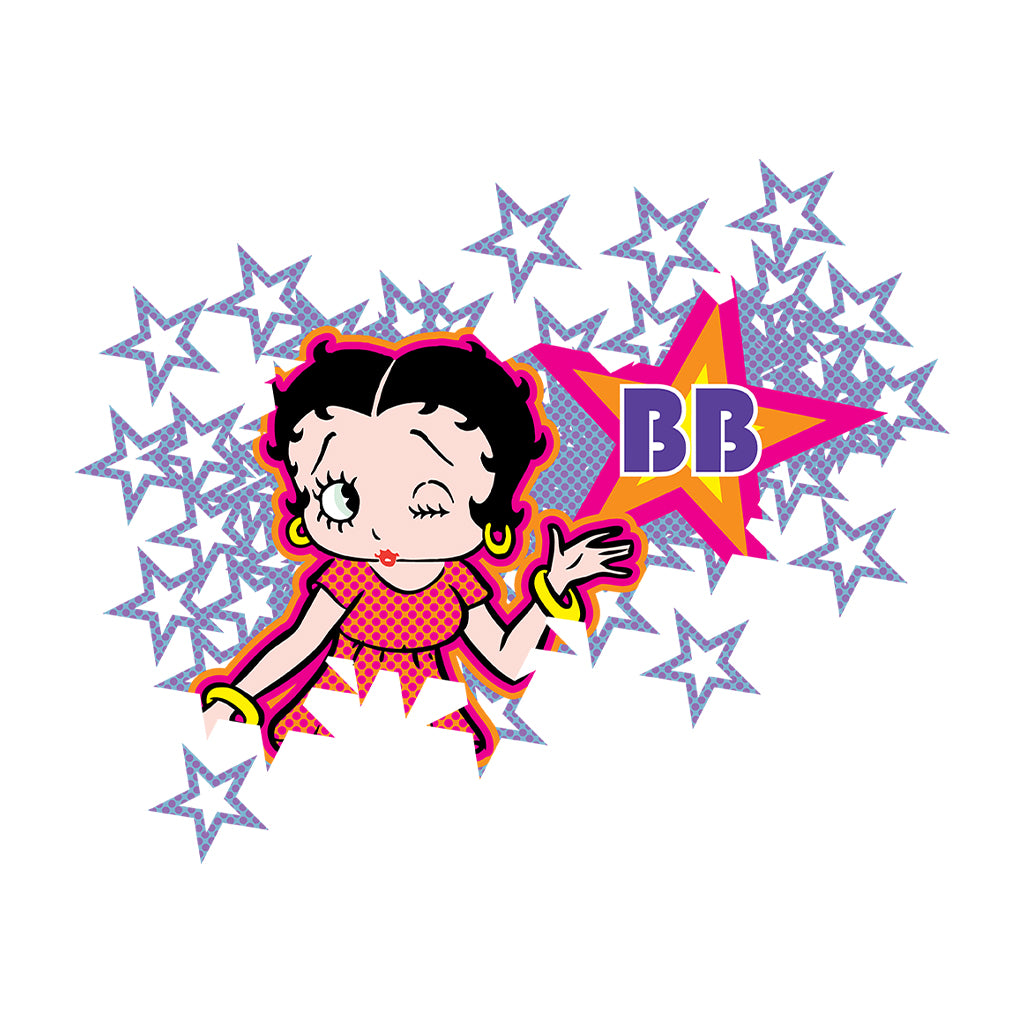 Betty Boop Purple Stars And Dots Men's T-Shirt