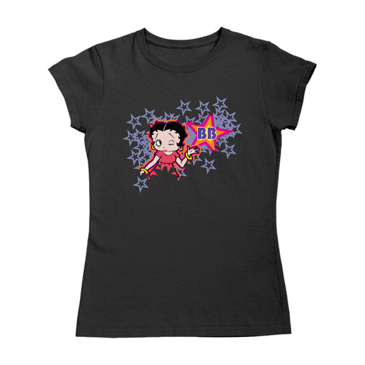 Betty Boop Purple Stars And Dots Women's T-Shirt