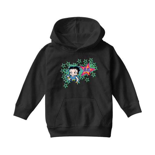 Betty Boop Green Stars With Dots Kids Hooded Sweatshirt