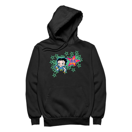 Betty Boop Green Stars With Dots Men's Hooded Sweatshirt